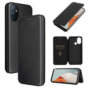 For OnePlus Nord N100 Carbon Fiber Texture Horizontal Flip TPU + PC + PU Leather Case with Card Slot(Black) (OEM)