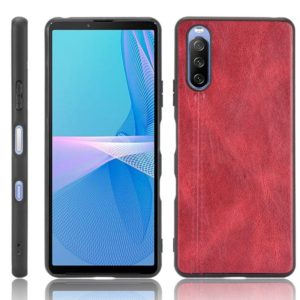 For Sony Xperia 10 III Shockproof Sewing Cow Pattern Skin PC + PU + TPU Case(Red) (OEM)