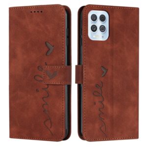 For Motorola Edge S Skin Feel Heart Pattern Leather Phone Case(Brown) (OEM)