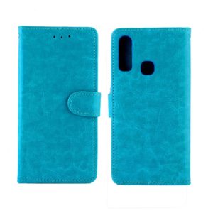 For Vivo U10 / Y17 Crazy Horse Texture Horizontal Flip Leather Case with Holder & Card Slots & Wallet & Photo Frame(Baby Blue) (OEM)