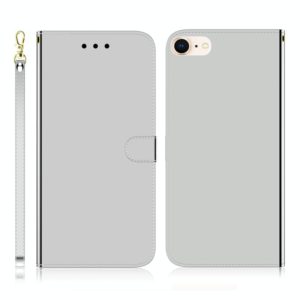 For iPhone 7 / 8 Imitated Mirror Surface Horizontal Flip Leather Case with Holder & Card Slots & Wallet & Lanyard(Silver) (OEM)