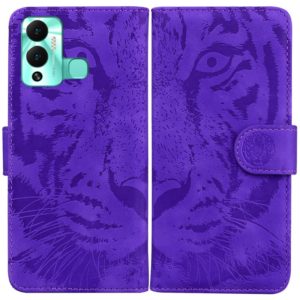 For Infinix Hot 12 Play Tiger Embossing Pattern Horizontal Flip Leather Phone Case(Purple) (OEM)