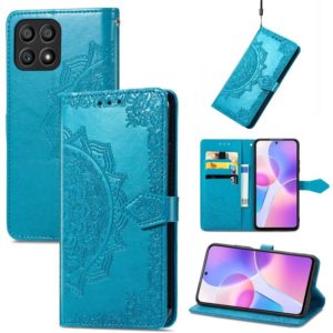 For Honor X30i Mandala Flower Embossed Flip Leather Phone Case(Blue) (OEM)
