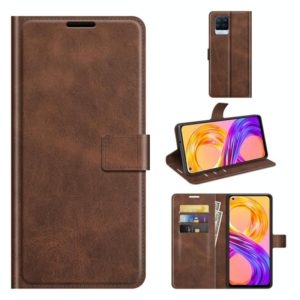 For OPPO Realme 8 / Realme 8 Pro Retro Calf Pattern Buckle Horizontal Flip Leather Case with Holder & Card Slots & Wallet(Dark Brown) (OEM)