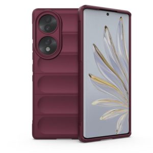 For Honor 70 5G Magic Shield TPU + Flannel Phone Case(Wine Red) (OEM)