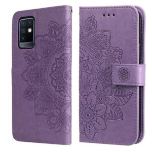For Infinix Note 10 7-petal Flowers Embossing Pattern Horizontal Flip PU Leather Case with Holder & Card Slots & Wallet & Photo Frame(Light Purple) (OEM)