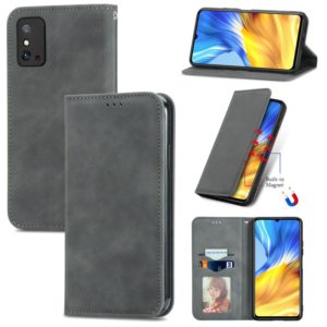 For Honor X10 Max 5G Retro Skin Feel Magnetic Horizontal Flip Leather Phone Case(Grey) (OEM)