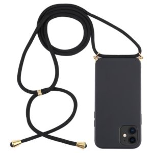 For iPhone 12 mini Wheat TPU Protective Case with Lanyard(Black) (OEM)