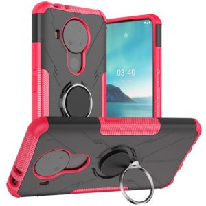 For Nokia 3.4 / 5.4 Machine Armor Bear Shockproof PC + TPU Protective Case with Ring Holder(Rose Red) (OEM)