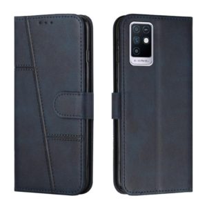 For Infinix Note 10 Stitching Calf Texture Buckle Leather Phone Case(Blue) (OEM)