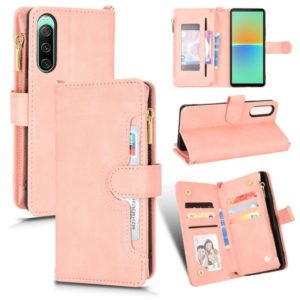For Sony Xperia 10 IV Litchi Texture Zipper Leather Phone Case(Pink) (OEM)