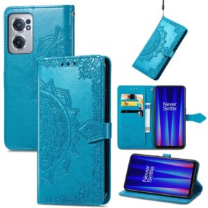 For OnePlus Nord CE 2 5G Mandala Flower Embossed Leather Phone Case(Blue) (OEM)