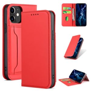 For iPhone 12 mini Strong Magnetism Shockproof Horizontal Flip Liquid Feel Leather Case with Holder & Card Slots & Wallet(Red) (OEM)