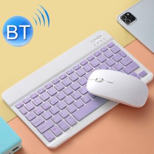 Universal Ultra-Thin Portable Bluetooth Keyboard and Mouse Set For Tablet Phones, Size:7 inch(Purple Keyboard + White Mouse) (OEM)