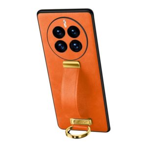 For Huawei Mate 50 SULADA Cool Series PC + Leather Texture Skin Feel Shockproof Phone Case(Orange) (SULADA) (OEM)