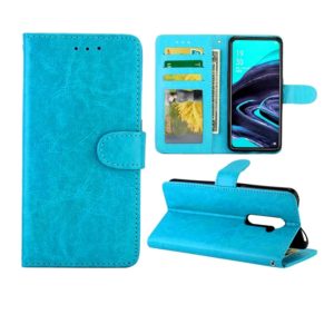 For OPPO Reno2 Crazy Horse Texture Leather Horizontal Flip Protective Case with Holder & Card Slots & Wallet & Photo Frame(baby Blue) (OEM)
