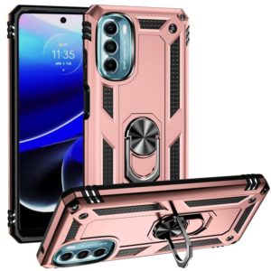For Motorola Moto G 5G 2022 Shockproof TPU + PC Holder Phone Case(Rose Gold) (OEM)