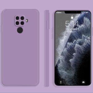 For Huawei nova 5i Pro / 5z Solid Color Imitation Liquid Silicone Straight Edge Dropproof Full Coverage Protective Case(Purple) (OEM)