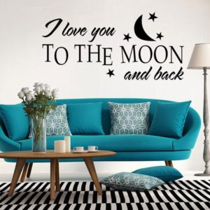 I Love You To The Moon Stars And Moon Cartoon Children Room English Rumors Wall Stickers (OEM)