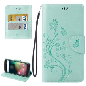 For Motorola Moto G (4rd gen) Plus Pressed Flowers Leather Case with Holder & Card Slots & Wallet(Green) (OEM)