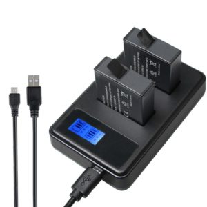 AHDBT-501 LCD Screen Dual Batteries Charger for GoPro HERO5 with Displays Charging Capacity (OEM)