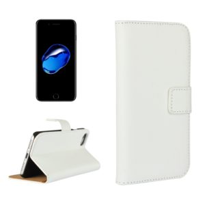 For iPhone 8 & 7 Genuine Split Horizontal Flip Leather Case with Holder & Card Slots & Wallet(White) (OEM)