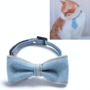 Pet Cowboy Bow Tie Collar Cats Dogs Adjustable Tie Collars Pet Accessories Supplies, Size:S 16-32cm, Style:Small Bowknot(Light Blue) (OEM)