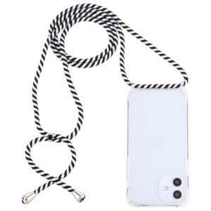 For iPhone 12 mini Transparent Acrylic Airbag Shockproof Phone Protective Case with Lanyard (Zebra) (OEM)