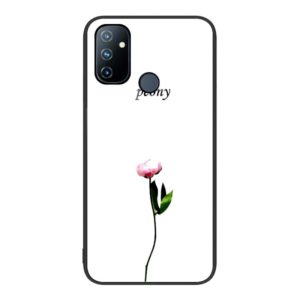 For OnePlus Nord N100 Colorful Painted Glass Phone Case(A Flower) (OEM)