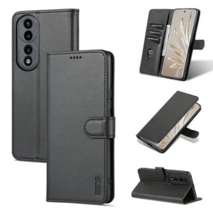 For Honor 70 Pro AZNS Skin Feel Calf Texture Flip Leather Phone Case(Black) (OEM)