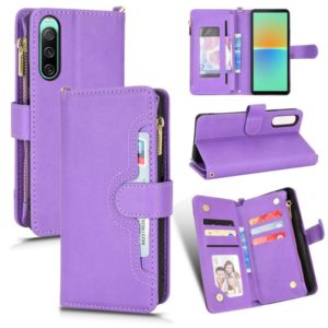 For Sony Xperia 10 IV Litchi Texture Zipper Leather Phone Case(Purple) (OEM)