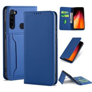 For Xiaomi Redmi Note 8 Strong Magnetism Shockproof Horizontal Flip Liquid Feel Leather Case with Holder & Card Slots & Wallet(Blue) (OEM)