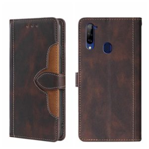 For ZTE Libero 5G Skin Feel Straw Hat Magnetic Buckle Leather Phone Case(Brown) (OEM)