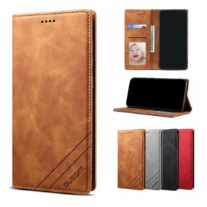 For Samsung Galaxy A21 GUSSIM GS-001 Business Style Horizontal Flip Skin Feel PU Leather Case with Holder & Card Slots & Wallet & Photo Frame(Brown) (GUSSIM) (OEM)
