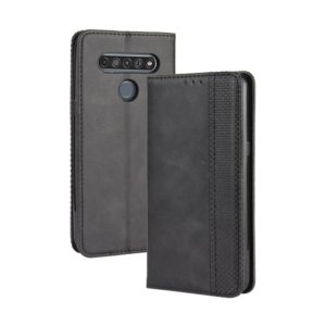 For LG K41S /K51S Magnetic Buckle Retro Crazy Horse Texture Horizontal Flip Leather Case, with Holder & Card Slots & Photo Frame(Black) (OEM)