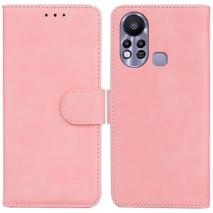 For Infinix Hot 11s X6812 Skin Feel Pure Color Flip Leather Phone Case(Pink) (OEM)