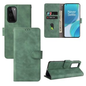 For OnePlus 9 Solid Color Skin Feel Magnetic Buckle Horizontal Flip Calf Texture PU Leather Case with Holder & Card Slots & Wallet(Green) (OEM)