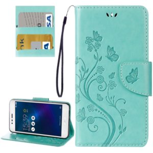 For Asus Zenfone 3 Max / ZC520TL Butterflies Love Flowers Embossing Horizontal Flip Leather Case with Holder & Card Slots & Wallet & Lanyard(Green) (OEM)