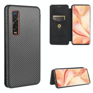 For OPPO Find X2 Pro Carbon Fiber Texture Horizontal Flip TPU + PC + PU Leather Case with Card Slot(Black) (OEM)