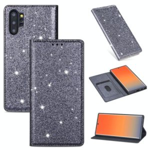 For Samsung Galaxy Note 10 Plus Ultrathin Glitter Magnetic Horizontal Flip Leather Case with Holder & Card Slots(Gray) (OEM)