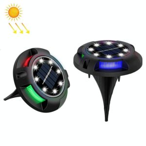 Outdoor Solar Underground Lamp Rotating Buried Lawn Lamp , Spec: 8 LEDs White+Color Light (Plastic Shell) (OEM)