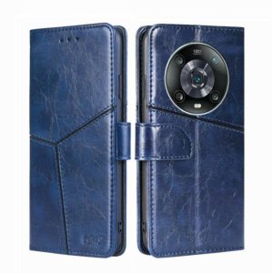 For Honor Magic4 Pro Geometric Stitching Horizontal Flip Leather Phone Case(Blue) (OEM)