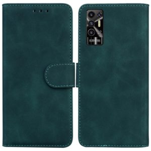 For Tecno Pova 2 Skin Feel Pure Color Flip Leather Phone Case(Green) (OEM)