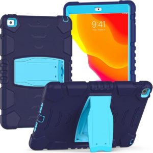 For iPad 10.2 2021 / 2020 / 2019 3-Layer Protection Screen Frame + PC + Silicone Shockproof Combination Case with Holder(NavyBlue+Blue) (OEM)