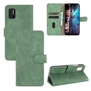 For UMIDIGI A7S Solid Color Skin Feel Magnetic Buckle Horizontal Flip Calf Texture PU Leather Case with Holder & Card Slots & Wallet(Green) (OEM)