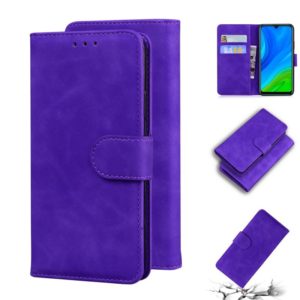 For Huawei P smart 2020 Skin Feel Pure Color Flip Leather Phone Case(Purple) (OEM)