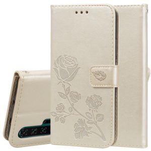 Rose Embossed Horizontal Flip PU Leather Case with Holder & Card Slots & Wallet for Huawei Honor 20 Pro(Gold) (OEM)
