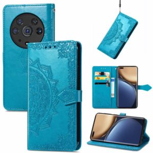 For Honor Magic3 Pro Mandala Flower Embossed Flip Leather Phone Case(Blue) (OEM)