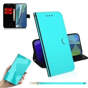 For Samsung Galaxy Note20 Imitated Mirror Surface Horizontal Flip Leather Case with Holder & Card Slots & Wallet & Lanyard(Mint Green) (OEM)