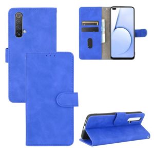 For OPPO Realme X50 / X50 5G Solid Color Skin Feel Magnetic Buckle Horizontal Flip Calf Texture PU Leather Case with Holder & Card Slots & Wallet(Blue) (OEM)